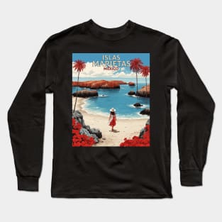 Isla Marietas Mexico Vintage Poster Tourism 2 Long Sleeve T-Shirt